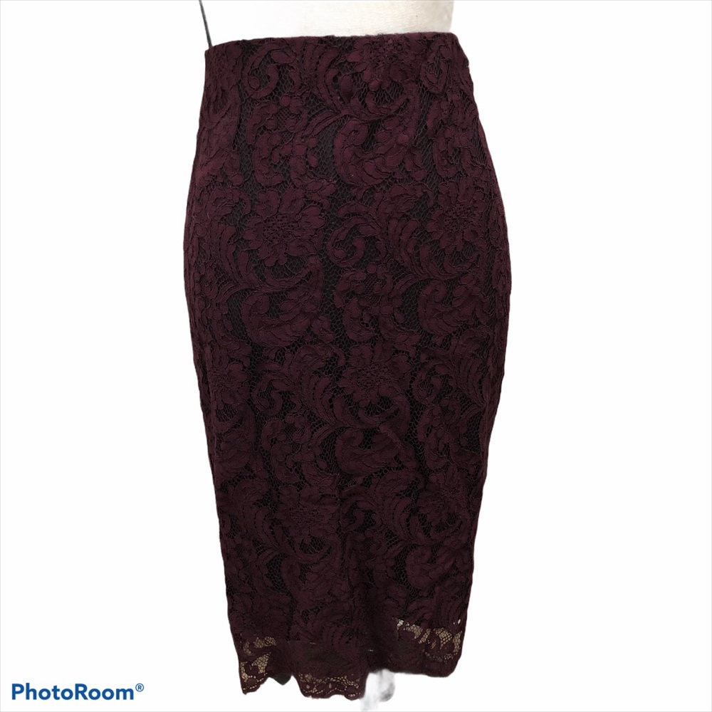Lauren Ralph Lauren burgundy lace skirt Size 10